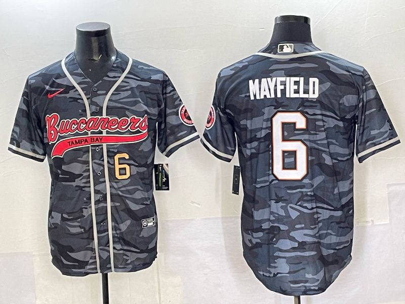 Men 2025 Tampa Bay Buccaneers #6 Mayfield Camo Joint Name Nike Limited NFL Jersey style 03